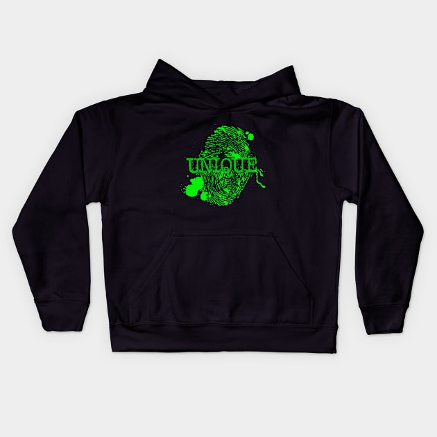 Unique Green Thumbprint Kids Hoodie by SherringenergyTeez